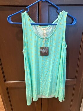 Matilda Jane Mint Green Tank with Yellow Polka Dots